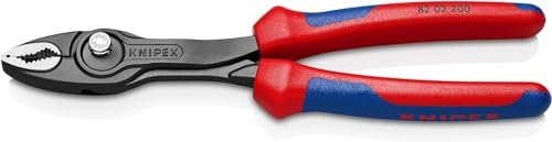 KNIPEX TwinGrip Frontgreifzange, 200 mm, 4-22 mm, Front- und Seitengreiffunktion, Gleitgelenk mit Druckknopf, Greifzange, 82 02 200