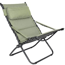 Crespo AP 262 Tex Comfort Garden Lounger Folding Chair Aluminium Green