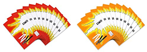 Limit Schulheft 10er Pack A4 Lineatur 22 - kariert 16 Blatt ohne Rand rot & Schulheft 100050511 10er Pack A4 Lineatur 26 - kariert mit Rand 16 Blatt orange