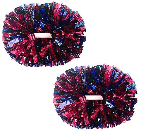 Valcatch 2 Packungen Cheerleading Pompons für Cheerleader Kostüm Frauen Jubel Pompons für Jungen Mädchen Schule Sportspiele Teamgeist Jubeln Tanzen Halloween Chirtmas Party