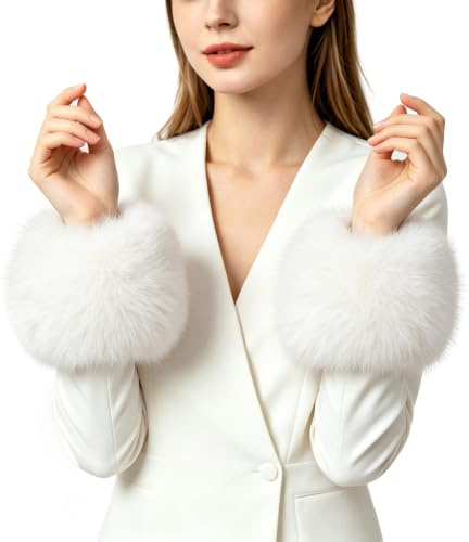 Lina & Lily Damen Winter Armstulpen Manschetten Pulswärmer Kunstfell