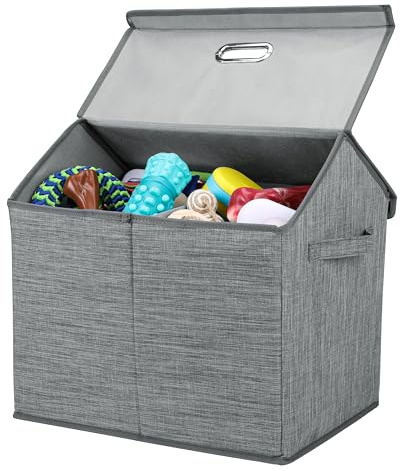 BELLE VOUS Hundespielzeugbox - Faltbare Aufbewahrungsbox für Hundespielzeug - Spielzeugkorb für Haustierspielzeug - Box für Spielzeug - Faltbox Hund - Spielzeugkiste mit Deckel