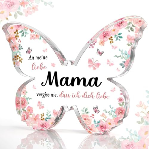 Muttertagsgeschenk für Mama, Mama Geschenk von Tochter Sohn, Acryl Schmetterling Briefbeschwerer, Geschenke für Mütter Geburtstag Weihnachten