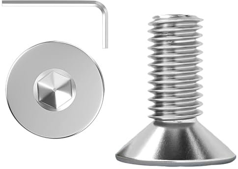 ORTAVA 20 viti a testa svasata M4 x 10, viti a testa piatta, esagono incassato in acciaio inox A2 V2A, filettatura completa con chiavi a esagono incassato