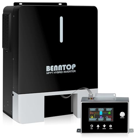 BENNTOP Hybrid-Solar-Wechselrichter 6200W 48Vdc zu Vac mit 120A MPPT Max PV-Eingang 500V, Reiner Sinus Wechselrichter 48V Für Bleisäure- und Lithium-Batterien