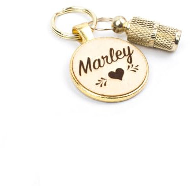 Hundemarke mit Gravur personalisiert | Namensanhänger mit Telefonnummer, Adresse | verschiedene Handschriften & Motive | Gold, Silber, Roségold | für Hunde Halsband, Geschirr, Leine, Geschenk