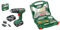 Bosch Cordless Combi Drill EasyImpact 18V-40 (2 Batteries 2.0 Ah, 18 Volt System, in Carrying Case) + 70-Pieces X-Line Titanium Drill and Screwdriver Bit Set (for Wood, Masonry and Metal, Accessories)