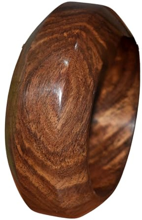 Healthy Floyds Handcrafted Wooden Bangles 3-Sided Design for Women – Elegant Brown – Lightweight Traditional Jewelry