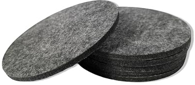 Quality Felt Coasters | Set of 6 | Thick Absorbent Coaster Set | Dark Grey