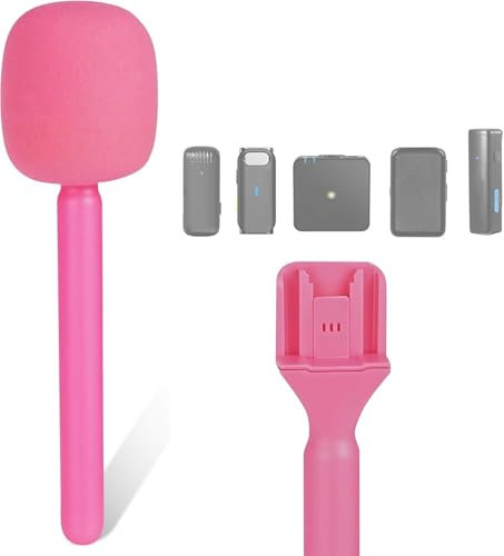 Interview Mikrofon Adapter,Drahtloser Mikrofongriff,Leichter Interview Mikrofongriff mit Windschutzscheibenschaum,Handmikrofon Adapter für Rode Wireless GO I/II, Rode Wireless,Me/Pro