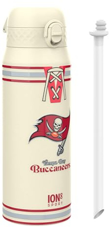 ion8 NFL Edelstahl-Trinkflasche, Auslaufsicher, Einhandöffnung, Sichere Verriegelung, Spülmaschinenfest, Tragegriff, Langlebig, Ideal für Sport