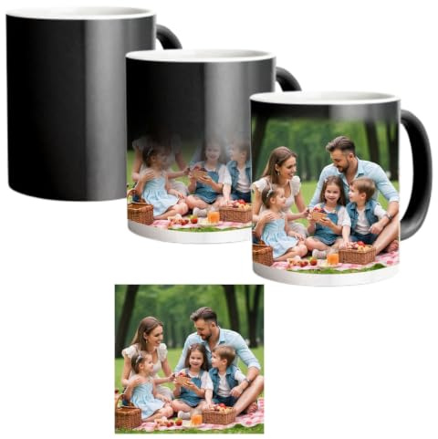 PrintWink Personalised Heat Change Mug | Colour Changing Mug with Photo | Custom Magic Cup for Coffee & Tea | Personalised Gift for Men, Women, Birthday, Anniversary, Father’s Day | Photo 1