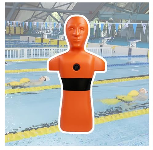 Maniquí Entrenamiento Rescate Acuático,Modelo Entrenamiento For Salvar Vidas En Piscinas,Dispositivo Rescate Inyección Rápida De Agua,3 Entradas De Agua(Orange)