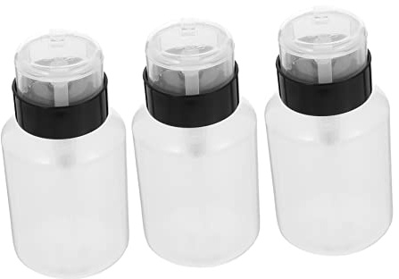 BESTYASH 3pezzi Flaconi Stagni per Solvente Unghie Tipo Press Dispenser Liquidi Materiale Plastico di Sicuro e Durevole per Conservazione Solvente Smalto Uso Personale e Professionale