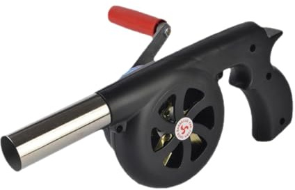 DIYEAH Ventilador Manual para Barbacoa con Manivela Soplador de Aire para Encender Carbón Parrillas Herramienta Portátil para Camping y Actividades al Aire