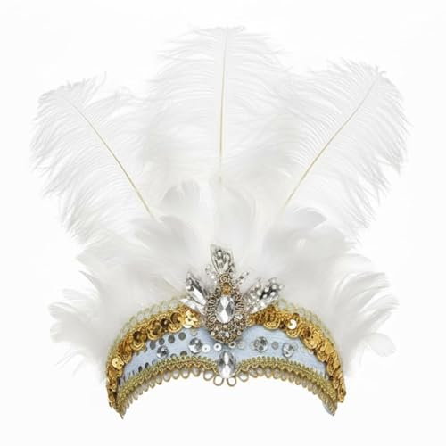 Damen Samba Kopfschmuck Federschmuck Karneval Fasching Mottoparty Federkopfschmuck Brasilien Feder Haarschmuck Frauen Festival Burlesque Kopf Schmuck Stirnband KostüM Karneval