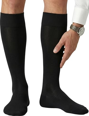 o-day Calzini Uomo Cotone Lunghi - 3 Paia Traspiranti - Calze Uomo Cotone Medie Taglia Unica 39-46 (IT, Numero, 39, 46, Regular, Regular, Nero - 3 paia)