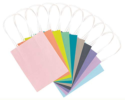 folia 21219 - Papiertüten aus Kraftpapier, Geschenktüten, 20 Stück, ca. 12 x 5,5 x 15 cm, farbig sortiert in Trendfarben - zum Basteln, Verzieren und Verschenken