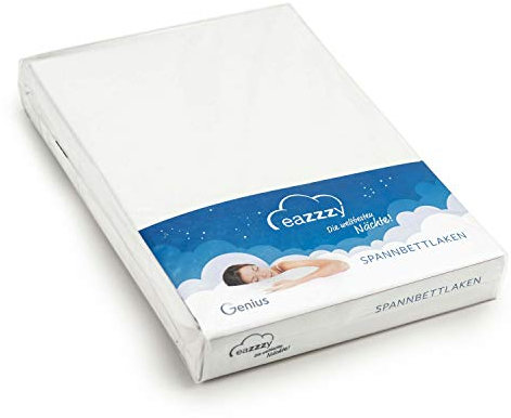 Genius Eazzzy Spannbettlaken 180 x 200 cm Spannbetttuch passend für Matratze Plus Topper Jerseynoth Maschinenwaschbar 100% Baumwolle - für EIN tolles Schlaferlebnis