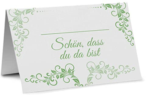 Partycards 50 Stück Tischkarten Hochzeit, Platzkarten für Kommunion Konfirmation, Namensschilder Geburtstag, Tischdeko Namenskarten Taufe, Tischdekoration, Namensschild, Tischkarten Geburtstag