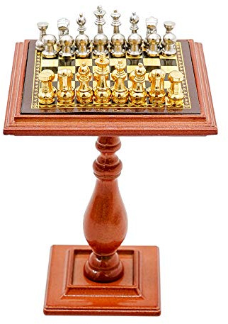 Odoria 1/12 Miniatur Schachbrett Schachspiel Magnetischem Puppenhaus Zubehör