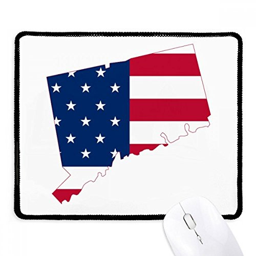 Connectic USA Map Stars tripes Flag Shape Mousepad Stitched Edge Mat Rubber Gaming Pad
