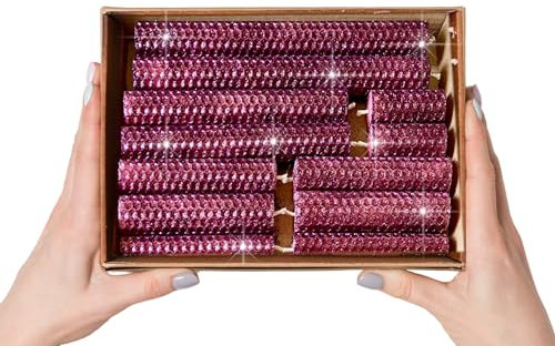 Phoenix Candle Company Luxuriöses Stumpenkerzen-Set in Roségold, 12 Stück, handgerollt