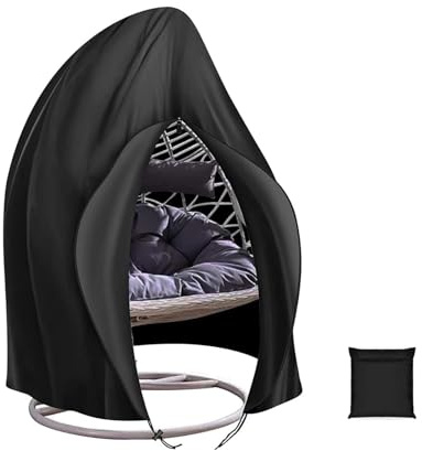 SIRUITON 230x200 cm Housse de Chaise Suspendue de Protection pour | Œufs Housse de Chaise de Jardin Imperméable Robuste Tissu Oxford 420D Noir