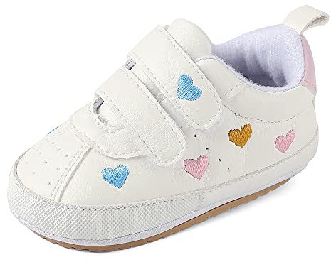 MK MATT KEELY Baby Boys Girls First Walking Shoes Toddler Infant Soft PU Leather Trainers with Anti-Slip Sole,Multicolor,0-6 Months