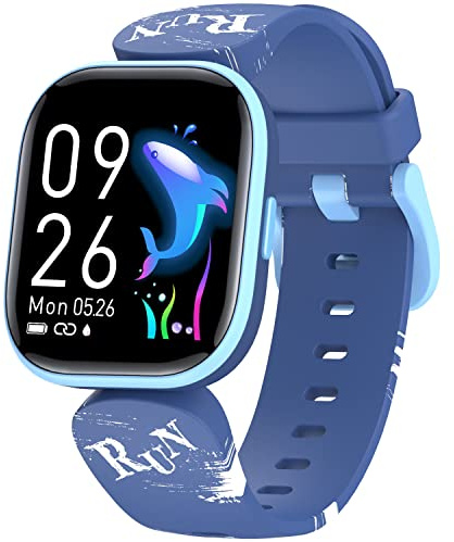 HOOMOON Kids Fitness Activity Tracker Watch, 1.4 DIY Watch Face IP68 Waterproof Kids Smart Watch with 19 Sport Modes, Pedometers, Heart Rate, Sleep Monitor, Great Gift for Boys Girls Teens 6+