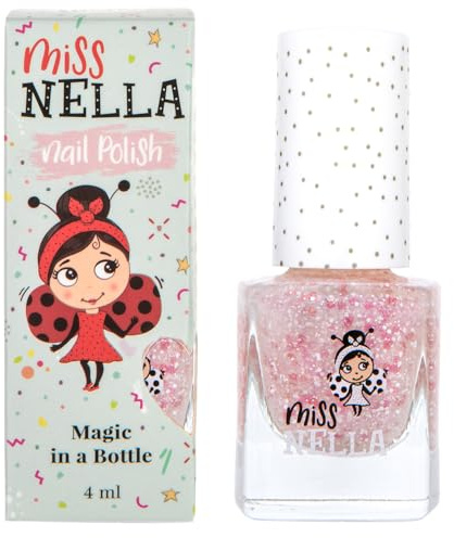 Miss Nella Happily Ever After abziehbarer Nagellack speziell für Kinder, türkis Glitzer, Peel-Off-Formel, ungiftig, wasserbasiert und geruchsneutral