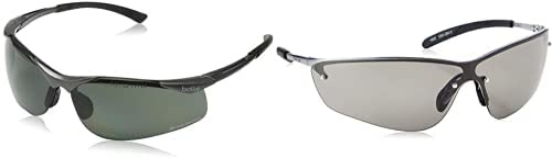 Bolle Safety - Contour Safety Glasses - Polarised Bundle with Bolle SILPSF Glasses Metal Frame with Tipgrip PC Anti-Scratch and Fog Lens, Smoke