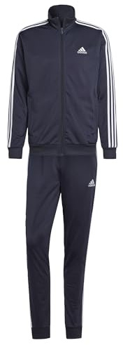 adidas Basic 3-stripes Tricot Track Suit Tuta Sportiva, Legend Ink/White, S Tall Uomo