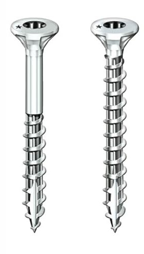 Vis à bois aggloméré ROCKET acier zingué tête fraisée empreinte Torx T30 partiellement filetées 6x160/70 boîte de 100 p