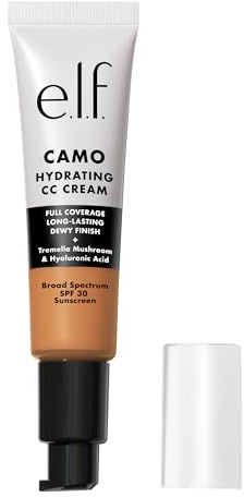 e.l.f. Hydrating Camo CC Cream, Colour Correcting Full Coverage Foundation For A Dewy Finish With SPF 30, Vegan & Cruelty-Free, Tan 400W