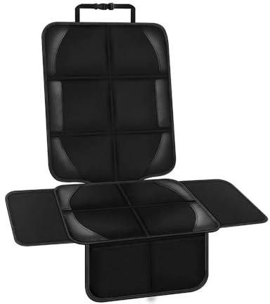 VELOMY Baby Car Seat Protector, for Citroen DS DS4 DS4S DS5 DS6 DS7 DS5LS DS3 DS9. Non-Slip Waterproof Child Seat Pad with Mesh Storage Bag and Side Protection,A