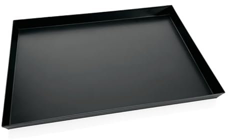 5 teglie per pizza rettangolare 50 x 35 x 3 cm, in lamiera blu, con bordo bordato
