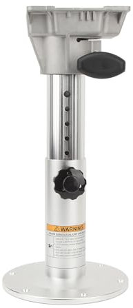 HELEVIA Bootssitz-Sockel, Aluminiumlegierung, um 360 Grad Drehbar, 335 Bis 490 Mm, Höhenverstellbarer Sockel Wohnmobil, Yacht, Marine