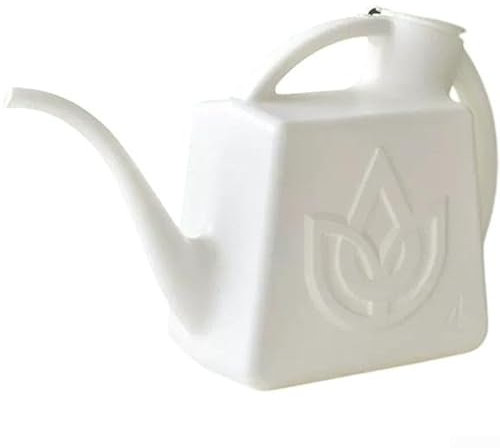 Regadera de jardín interior, regadera blanca, herramientas de riego de jardín, dos capacidades, para césped y jardines (4 L)