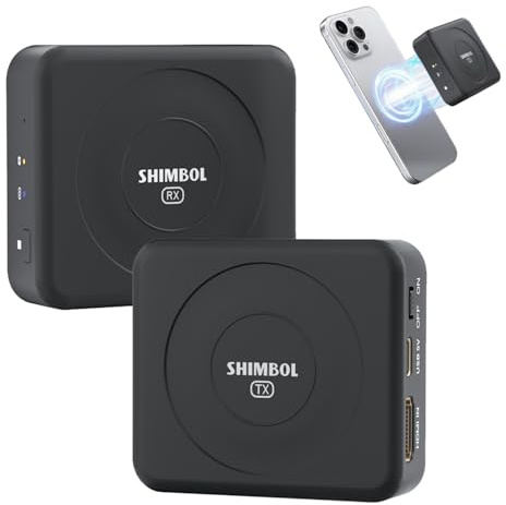 SHIMBOL TP NΑNA - Trasmettitore video senza fili, trasmissione wireless da 150 m, latenza 60 ms, ingresso/uscita HDMI, compatibile con fotocamera e smartphone (nero)