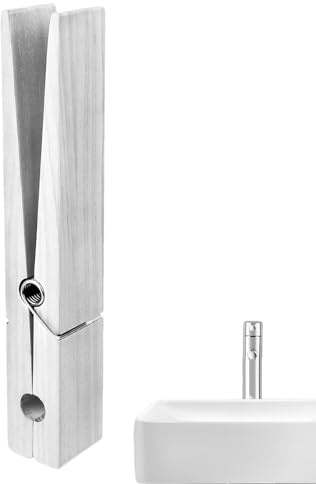Molletta grande in legno, 30 cm, mollette giganti in legno, porta asciugamani da bagno, clip con molla, e robusta, per soggiorno, lavanderia e camera da