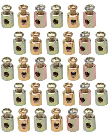 predolo 30 Pieces Cable Nipples Lock Clamps Metal Universal Brake Line Throttle Cable Ends for Go Kart Tractor Motorcycle