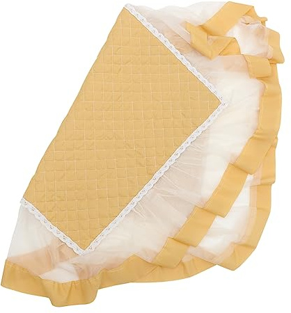 ULTECHNOVO Lace Cover Dustproof Multifunctional Protector for Fridge Microwave Oven Nightstands Elegant Design Yellow Home Accessory for Stylish Storage