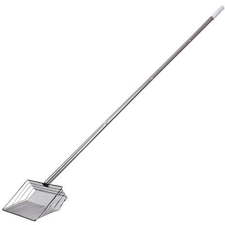 Hühnerschaufel, Siebschaufel, 137 cm, abnehmbarer Griff, stabile Netzschaufel für Kotbeutel, Hühnerstallreinigung, Kleintierpflege, Bauernhof, Hinterhof, Katzen, Hunde