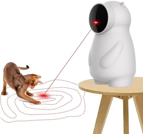 Giocattoli per Gatti 2025,Vera Traiettoria Casuale, Ricaricabile, Giocattoli Interattivo per Gatti Indoor/Gattini/Cani, 3 modalità Giocattolo LED Automatico