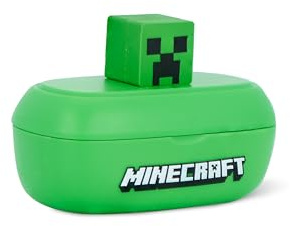 OTL Technologies Minecraft Creeper - Auriculares inalámbricos TWS coleccionables 3D con Funda de Carga para niños Mayores de 6 años, Color Verde