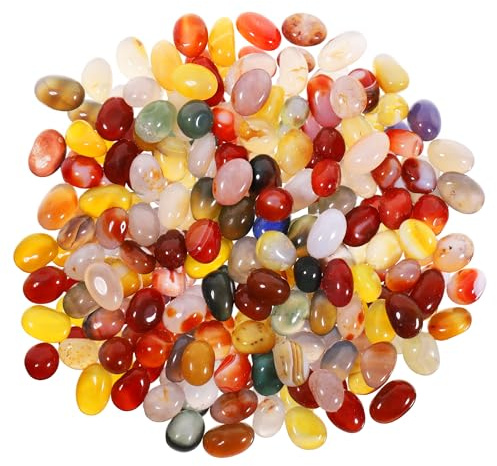Huiguli 550g Pietre Naturali Burattate Colorate Decorative | Piccole Pietre Levigate per Acquario, Vasi, Piante Grasse e Micro Paesaggio, Regali e Giochi per Bambini