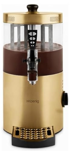 H.Koenig Spender für heiße Schokolade SHK804, Edelstahl, 1200 W, abnehmbarer Behälter mit 3 l, Thermotast, verstellbar, Warmhaltefunktion, Tropfschutz, spülmaschinengeeignet
