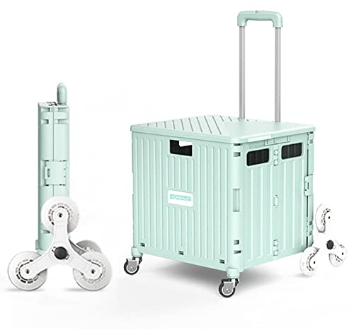 Collapsible Stair Climber Cart - Rolling Utility Trolley with Telescoping Handle & 360° Wheels Ideal for Grocery Shopping Luggage Tools & Heavy Loads!