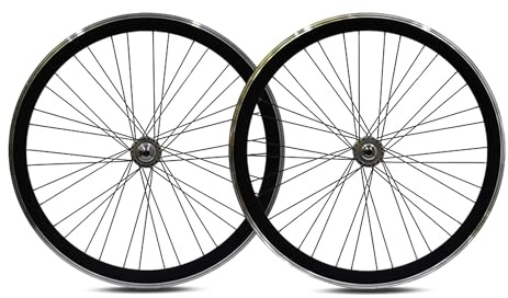 700c Cykelhjul Landsvägscykel Hjulset 40 Mm Fixie-cyklar Fram- Och Bak Hjul 13 Tänder 32/36H Ekrar Enkelväxlad Cykelhjulset V-broms För Barncyklar Vikcyklar BMX(Schwarz)